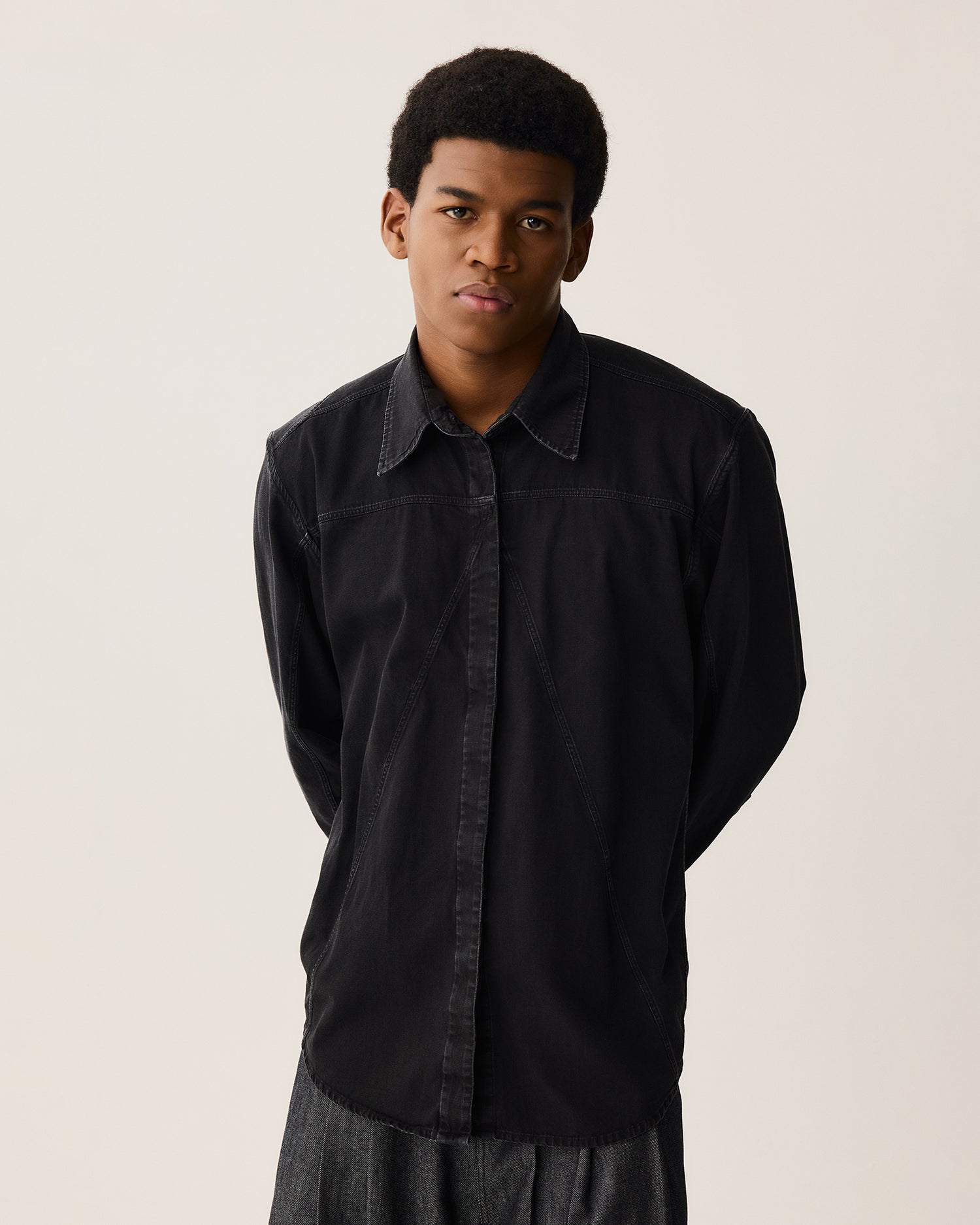 Camisa Recortes Denim