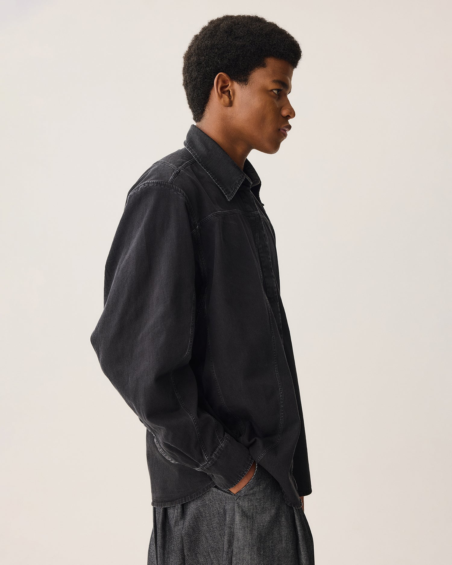 Camisa Recortes Denim