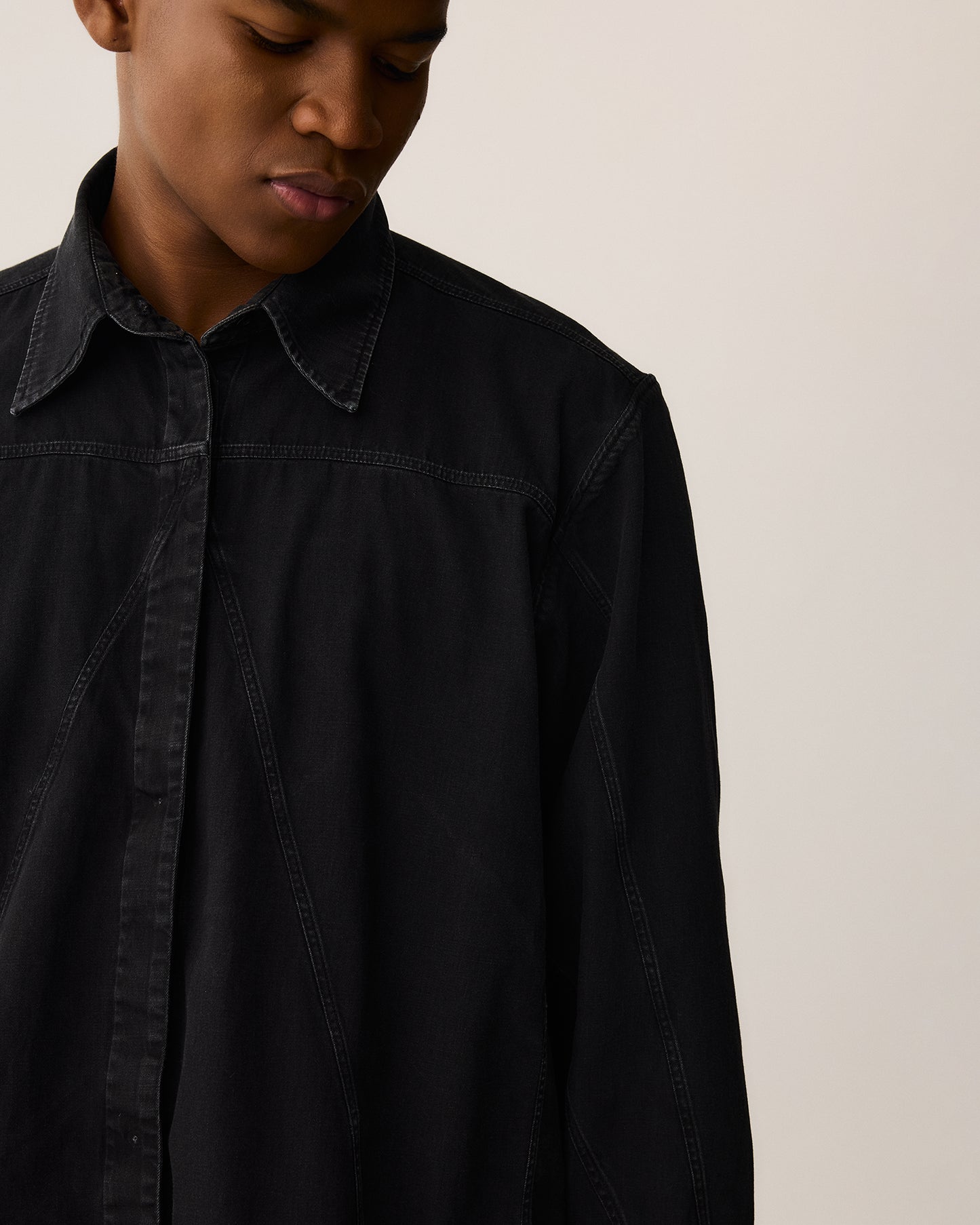 Camisa Recortes Denim
