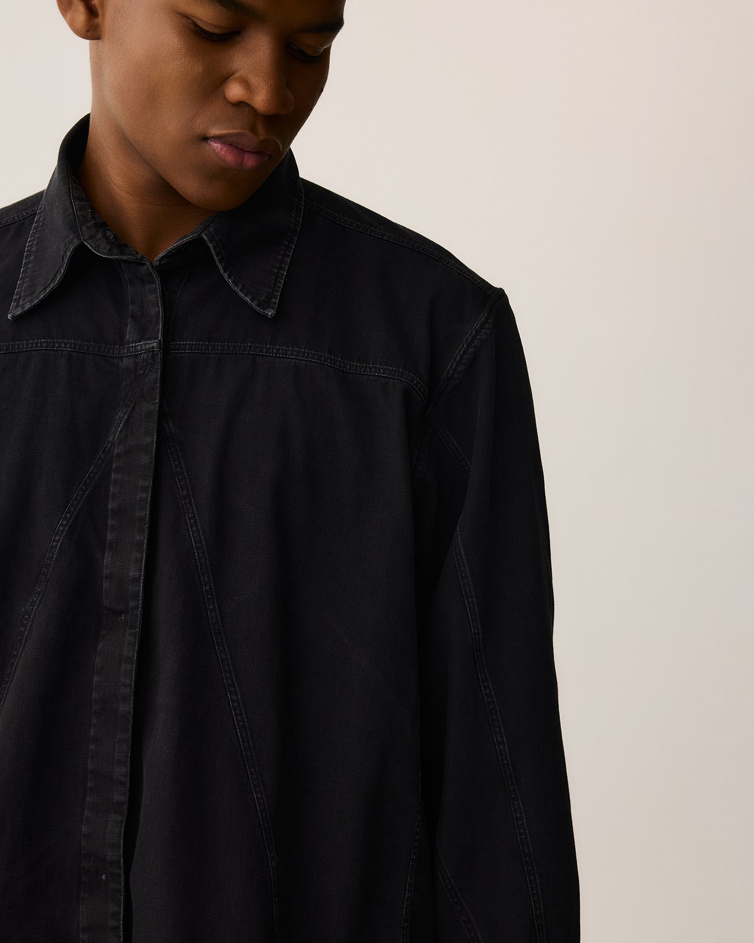 Camisa Recortes Denim