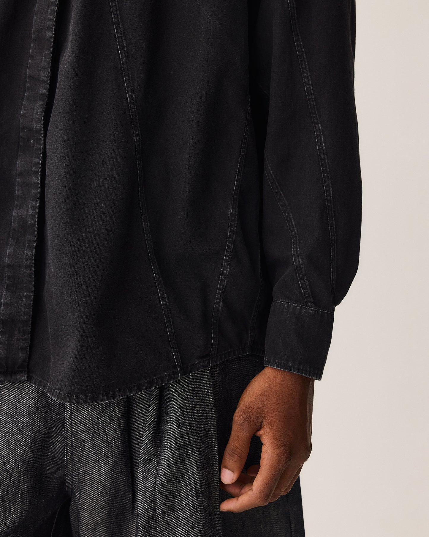 Camisa Recortes Denim