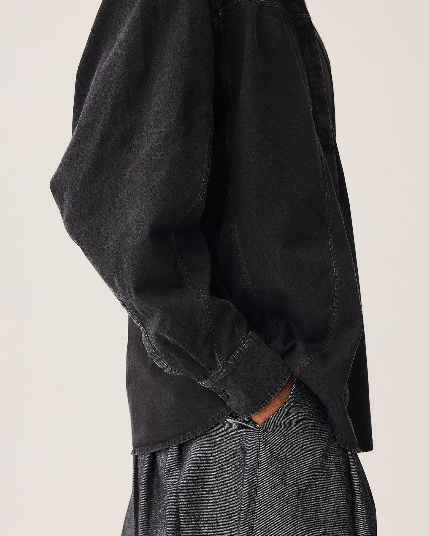 Camisa Recortes Denim