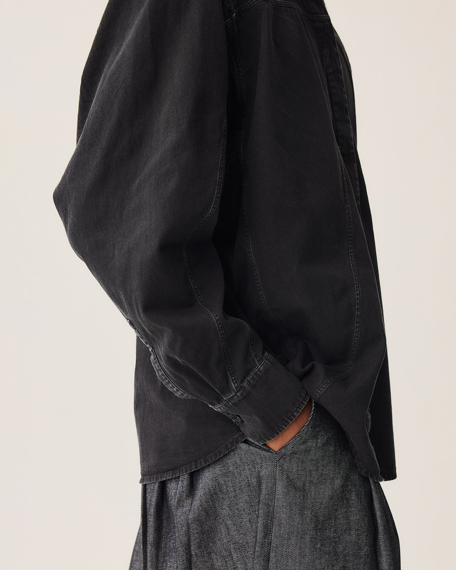 Camisa Recortes Denim