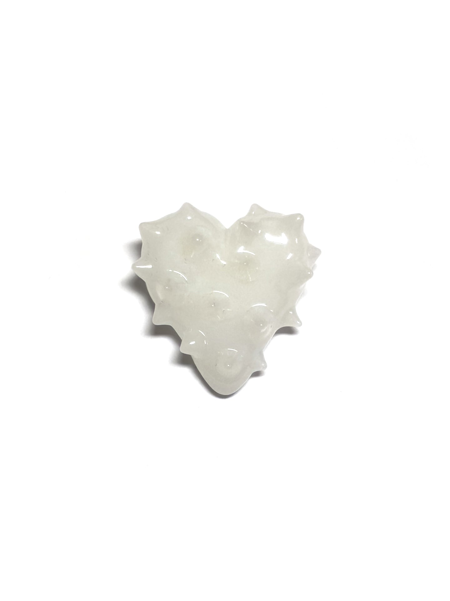 PINGENTE / BROCHE CORAÇÃO BRANCO