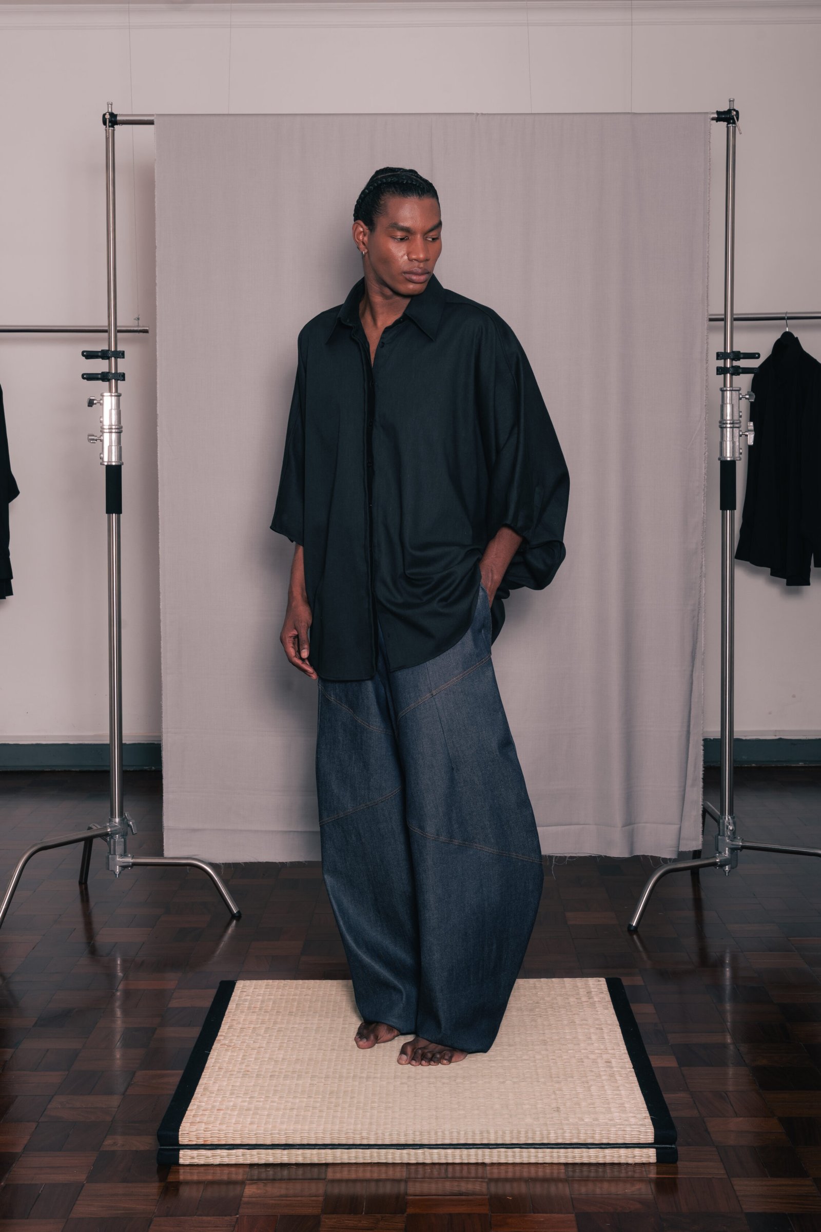 KIMONO GOLA DE CAMISA PRETO